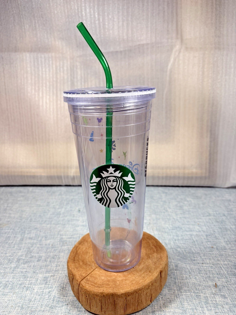2015 Starbucks Disney Parks Collab Tumbler Cup 1st Ed., 24 Oz. Clear Pre-Owned